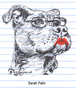 Sarah Palin pit bull with lipstick