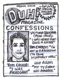Duh Magazine Confessions Tom Cruise Victoria Beckham Jim Carrey and Lily Allen