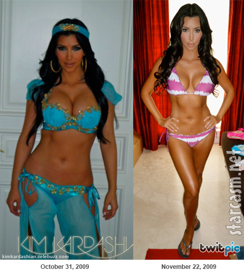 Kim Kardashian before and after her diet