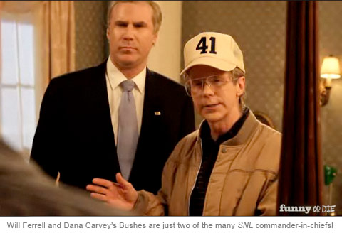 funny or die presidential reunion. Will Ferrell and Dana Carvey as George Bush for Funny or Die