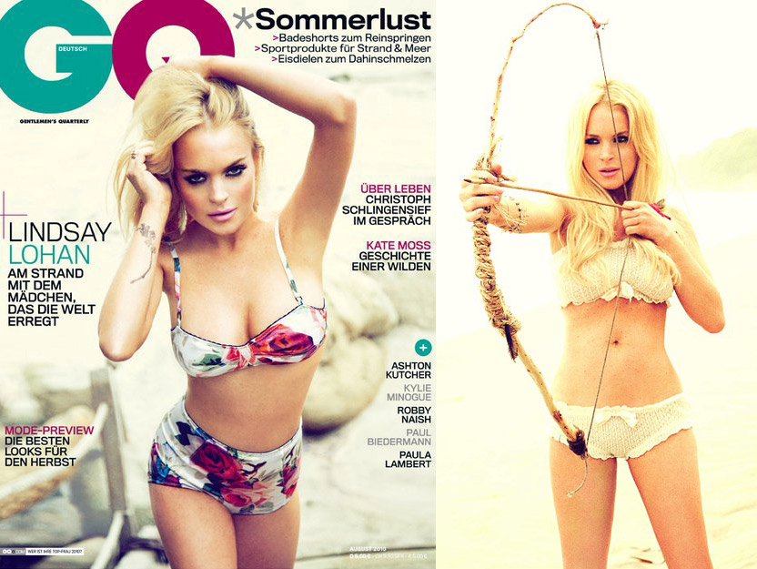 Lindsay Lohan's belly button movement in German GQ