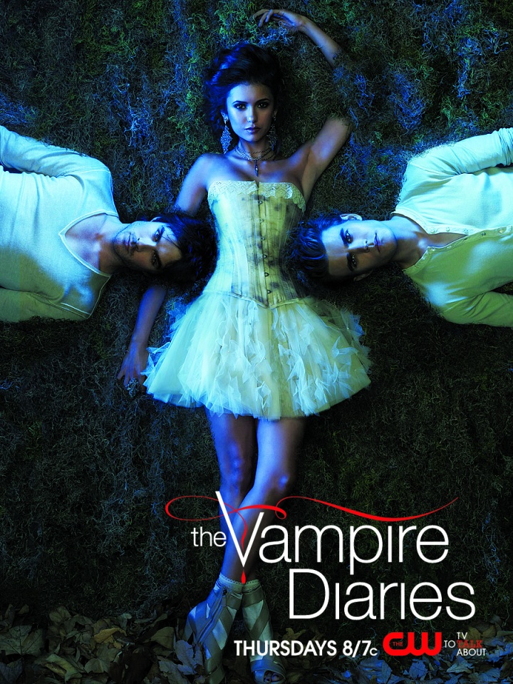 Paul Wesley as Stefan, Nina Dobrev as Elena and Ian Somerhalder as Damon