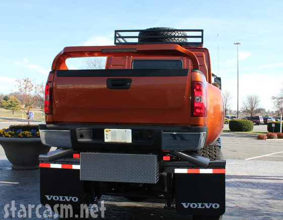 Volvo pickup truck from the back