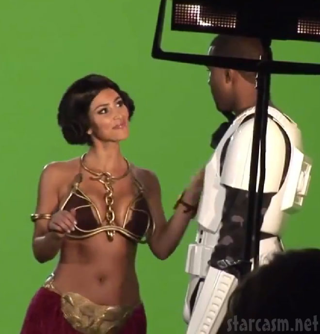 Kim Kardashian wears a Princess Leia costume from Star Wars Return of the