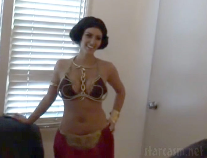 Kim Kardashian in a sexy Princess Leia slave Leia bikini costume