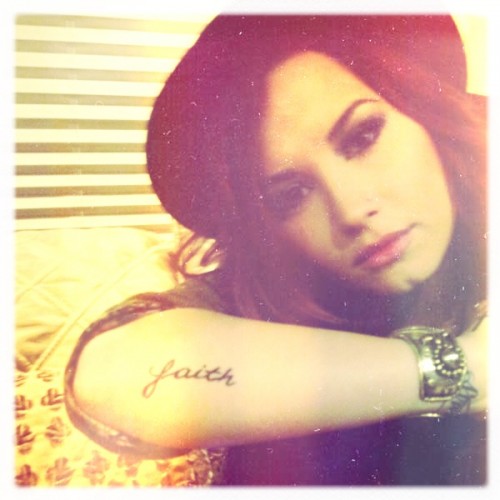 Besides this inspirational word on her right forearm Demi has several other