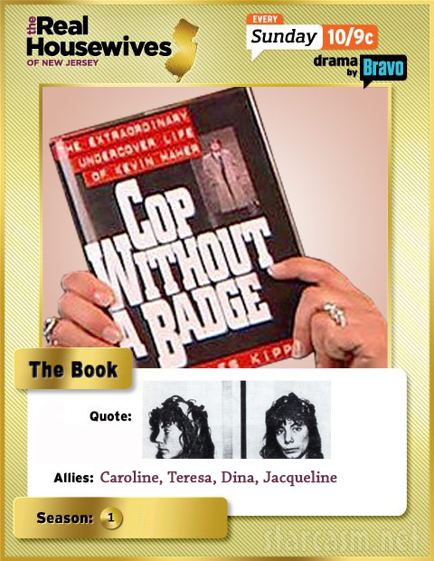 RHONJ trading card Cop Without A Badge book The Book Real Housewives of New Jersey trading card