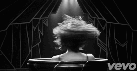 Lady Gaga Applause music video animated gif spinning head in a hat