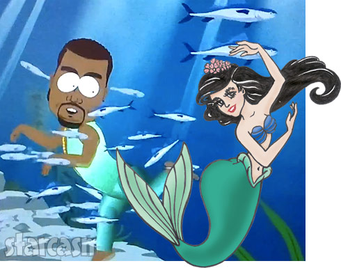 Kanye West gay fish Kim Kardashian little mermaid