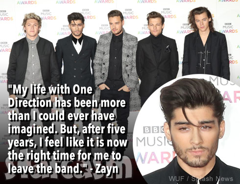 Zayn Malik leaves One Direction quote