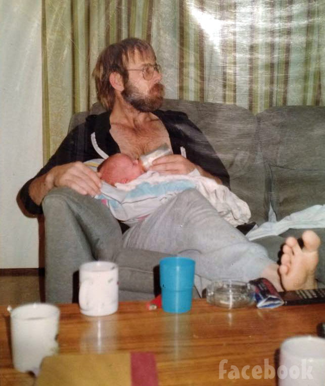 Tony Beets throwback photo with a baby