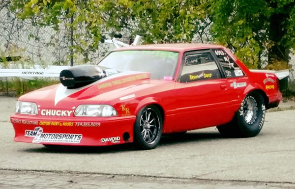 Street Outlaws Brian Davis Mustang Chucky before crash