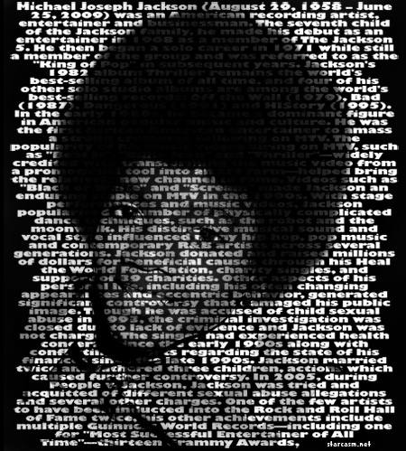 Michael Jackson Text Portrait - starcasm.net