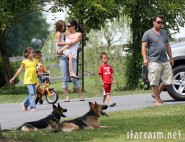 Jon Gosselin and babysitter girlfriend Stephanie Santoro spend a nice day in the park with the children.