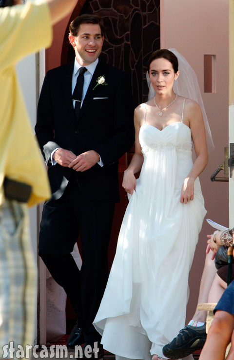 Emily Blunt and her husband John Krasinski on their wedding