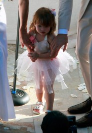 Flowergirl Ever Gabo at the Milla Jovovich and Paul Anderson wedding