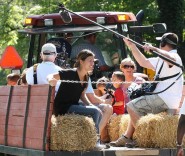Kate Gosselin takes the kids on a hay ride at a farm in Reading.