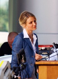 Cameron Diaz from the set of The Green Hornet, due to hit theaters December 17, 2010