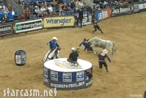 Former NFL linebacker and San Diego Charger Junior Seau gets trampled by a bull at a rodeo Celebrities like Junior Seau often have to deal with a lot of bull