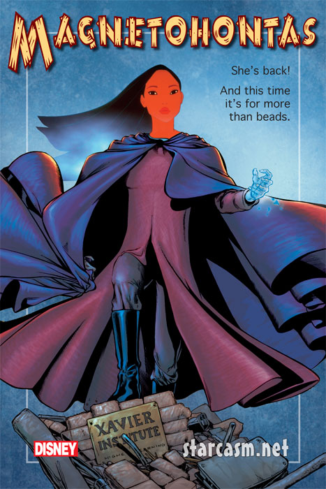 Magnetohontas is one of the crossover movie titles in the works from the recently combined Disney and Marvel studios