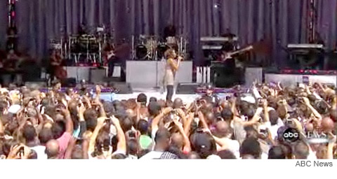 Whitney Houston performs live from Central Park on Good Morning America