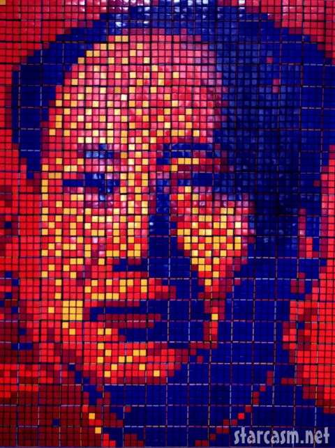 Mao Tse-tung portrait made of Rubik's Cubes