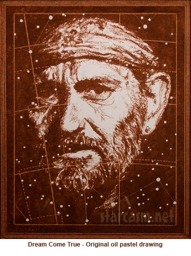 Willie Nelson - A Dream Come True - Original oil pastel drawing