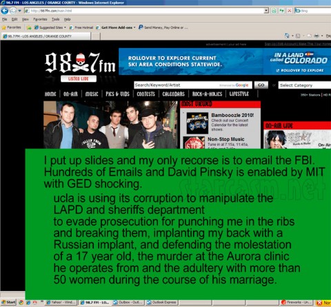 Charles Pearson virtual collage with the 98.7.com website
