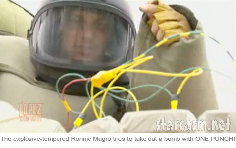 Jersey Shore's Ronnie on Lopez Tonight in a scene from The Hurt Locker