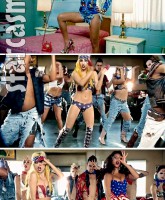 Lady Gaga and Beyonce wear sexy Wonder Woman inspired costumes in the Telephone video