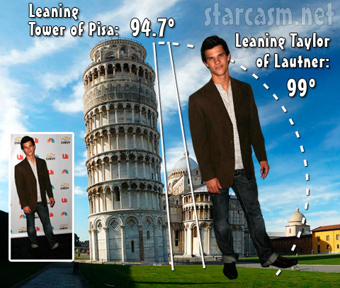 Taylor Lautner and The Leaning Tower of Pisa
