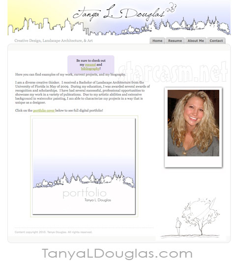 The Bachelor Jake Pavelka's ex-girlfriend Tanya Douglas website TanyaLDouglas.com before it was updated with modeling pictures