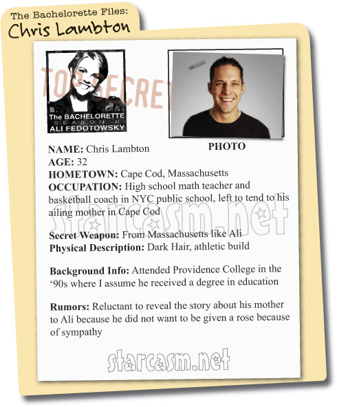 Chris Lambton photos and more in The Bachelorette Files