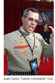 Juan-Carlos Cruz in a Calorie Commando shirt