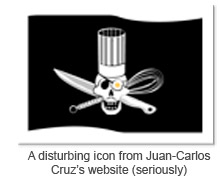 Disturbing skull and crossutensils logo from Juan Carlos Cruz's website