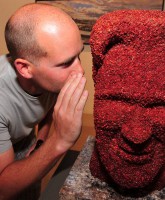 Kevin Bacon Statue made entirely of bacon