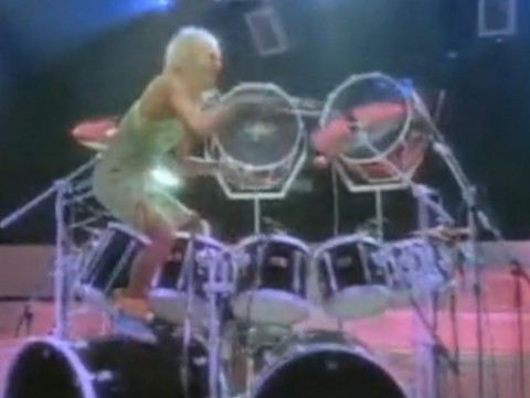 Drummer Gregg Bissonette from the music video 'Just Like Paradise'
