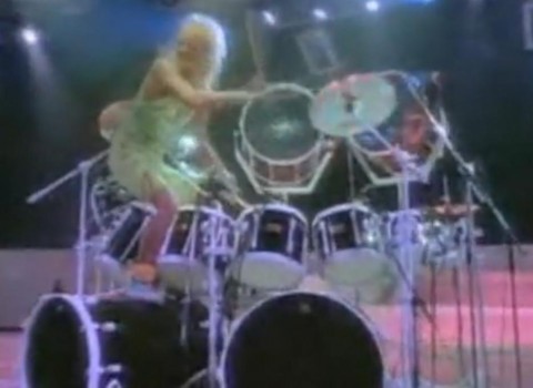 Drummer Gregg Bissonette from the music video 'Just Like Paradise'
