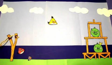 Angry Birds filmed in stop-motion