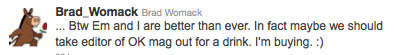 Bachelor Brad Womack tweets
