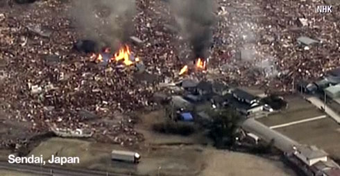 Photo of earthquake and tsunami damage in Sendai Japan