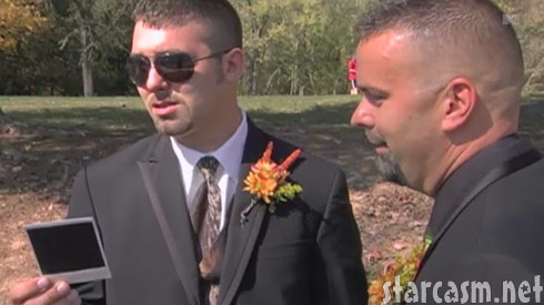 Corey Simms on his wedding day with his dad