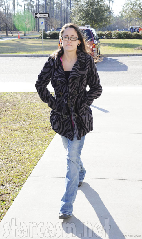 Jenelle Evans from Teen Mom 2 in a fierce tiger stripe coat