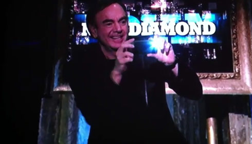 Neil Diamond takes pictures for Twitter at 2011 Rock and Roll Hall of Fame