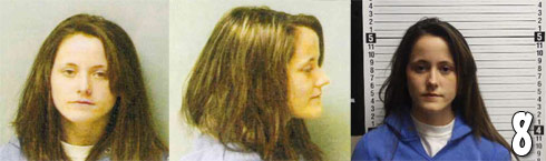 Jenelle Evans 2011 mug shot photos from the Teen Mom Brawl