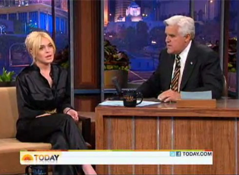 Image from Lindsay Lohan's appearance on The Tonight Show