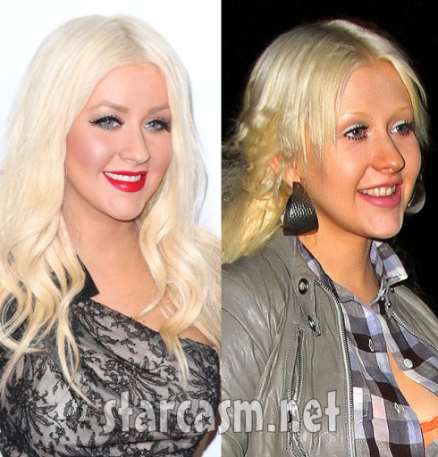 PHOTO Christina Aguilera out without lipstick, makeup, bare face