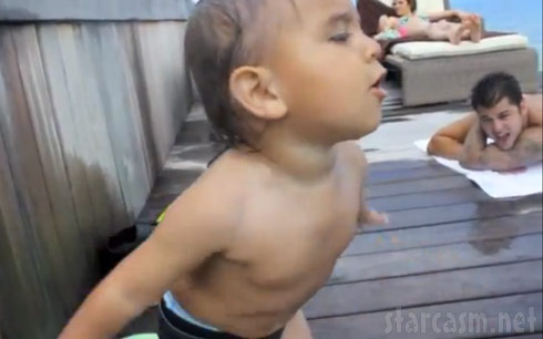 Mason Dash Disick having fun in the Kardashian family's music video for E.T. by Katy Perry