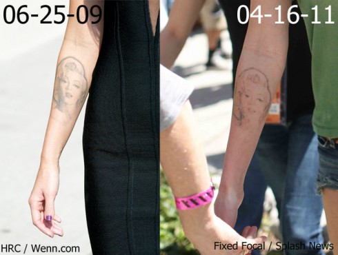 Megan Fox getting Marilyn Monroe tattoo removed Before and after