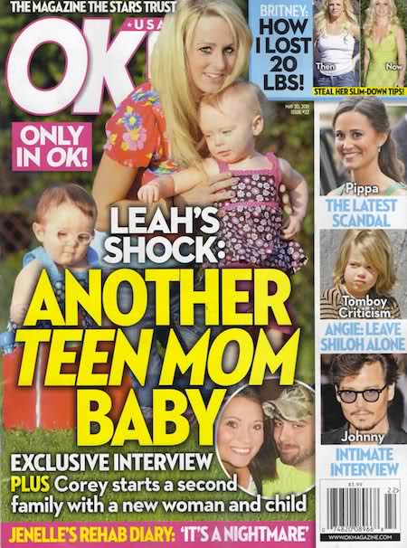 OK! magazine cover from May 30 2011 with Teen Mom Leah Messer, Corey Simms and Amber Scaggs